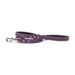 Tuscan Italian Leather 5 ft leash in Purple