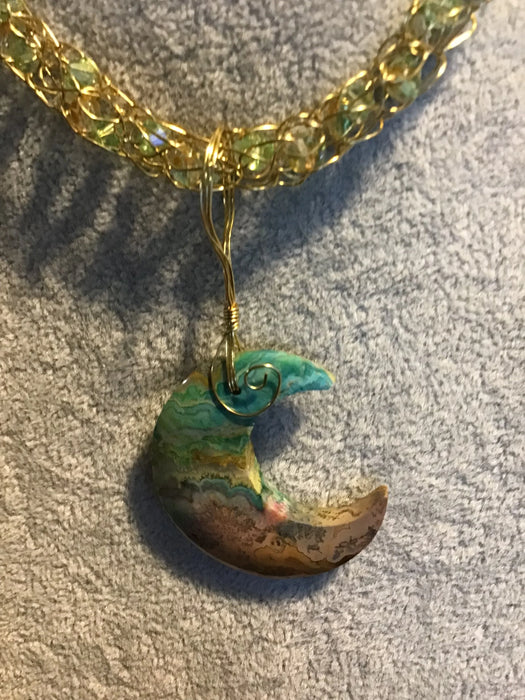 Handmade necklace chain pendant with choice of gemstone