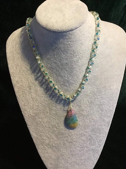 Handmade necklace chain pendant with choice of gemstone