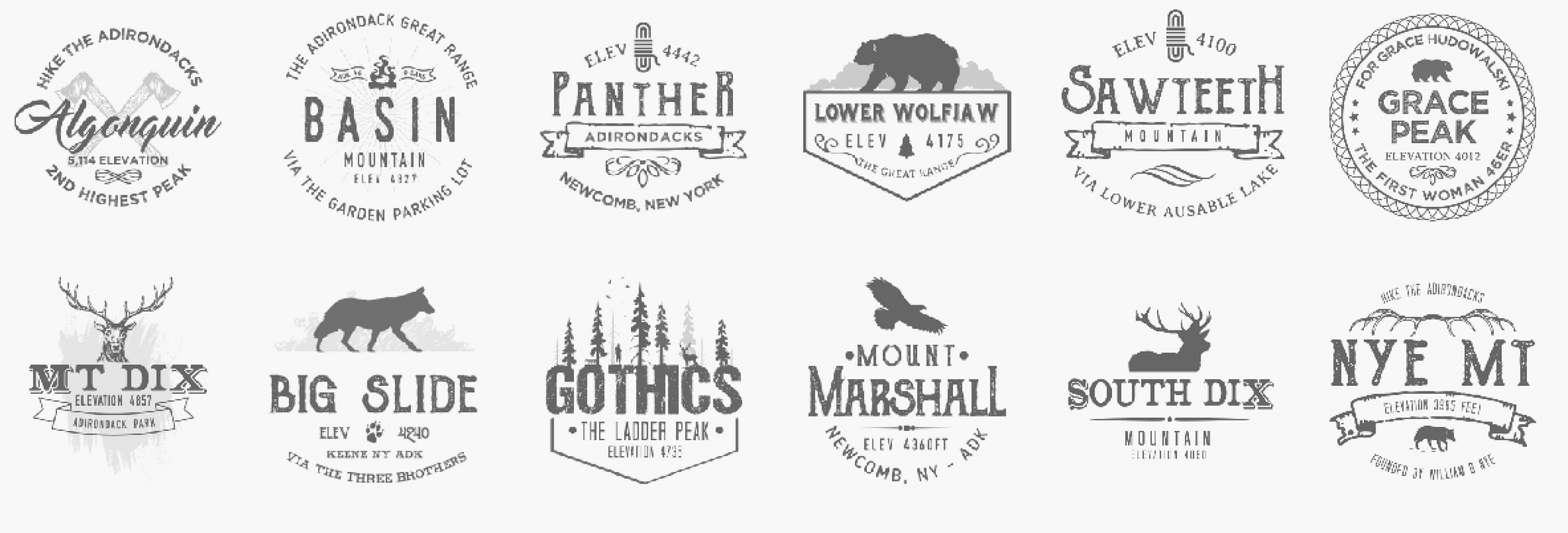 Adirondack Peaks Refrigerator Magnets