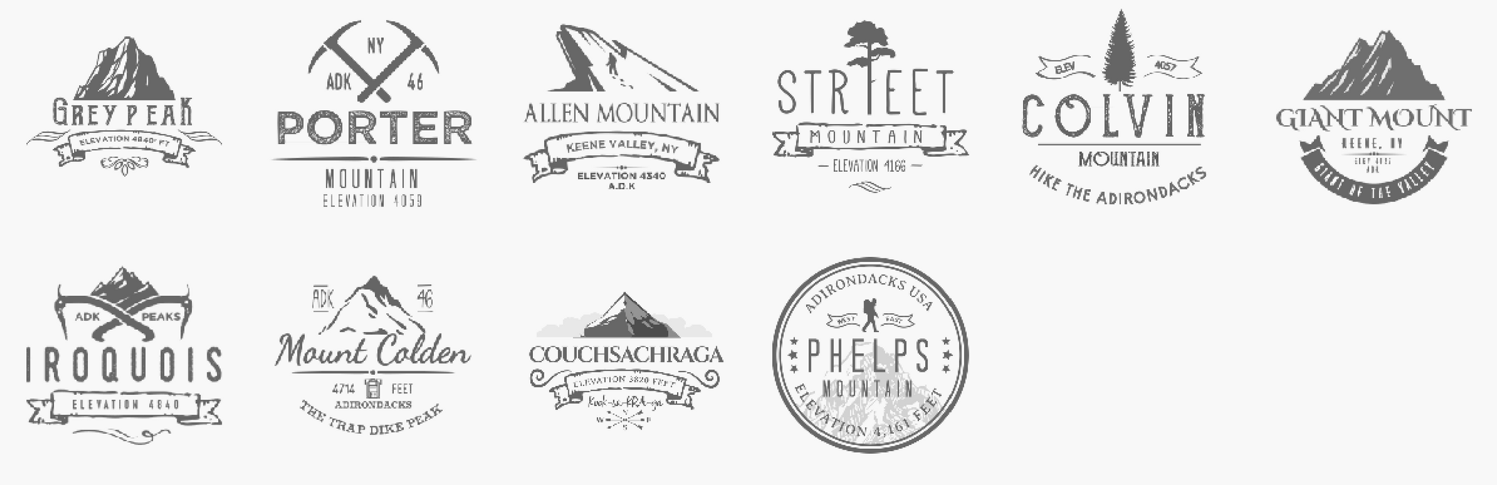 Adirondack Peaks Refrigerator Magnets