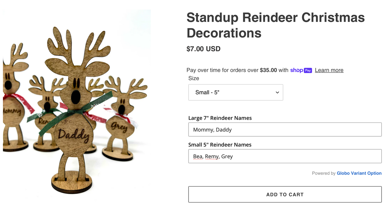 Standup Reindeer Christmas Decorations