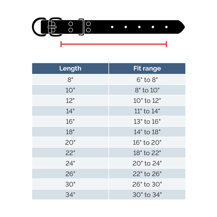 Size Guide D-End Collar