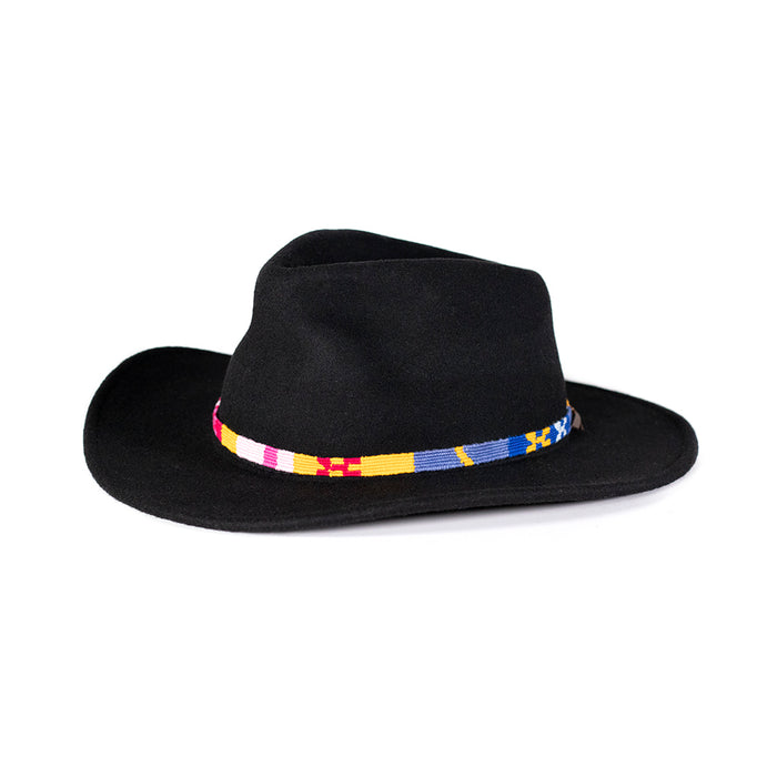 a tail we could wag Starry Day Mango hatband on black hat