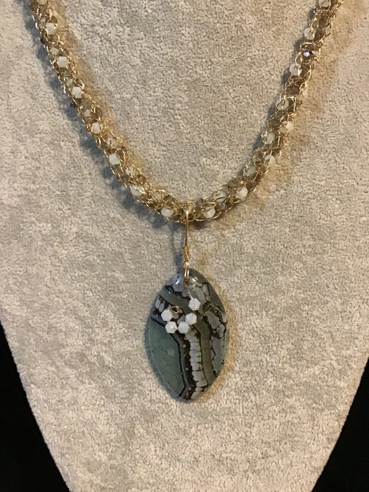 Handmade necklace chain pendant with choice of gemstone