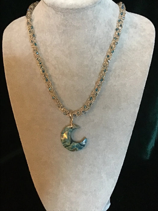 Handmade necklace chain pendant with choice of gemstone