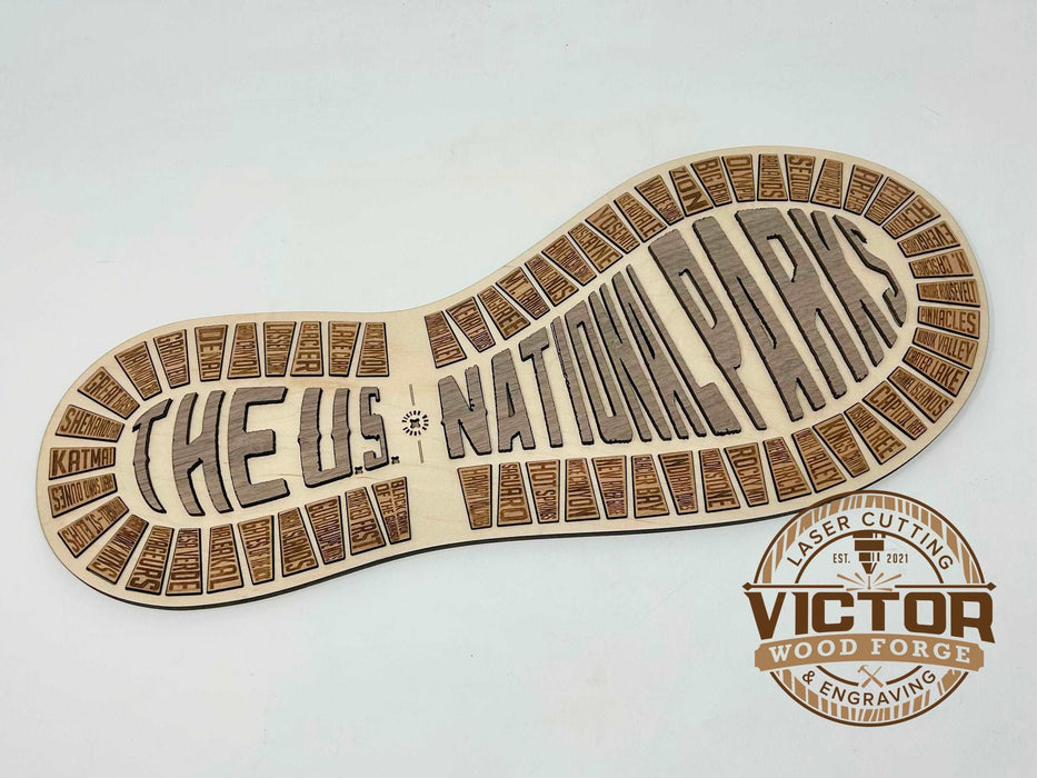 National Parks Boot Travel Tracker