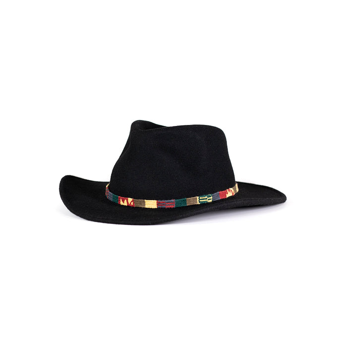 a tail we could wag Traditional Earth hatband on black hat