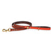 Upland and Downstream leather leash with orange waxed cotton accent and brass hardware