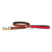 Upland and Downstream leather leash with red waxed cotton accent and brass hardware