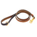 Upland and Downstream leather leash with blue waxed cotton accent and brass hardware