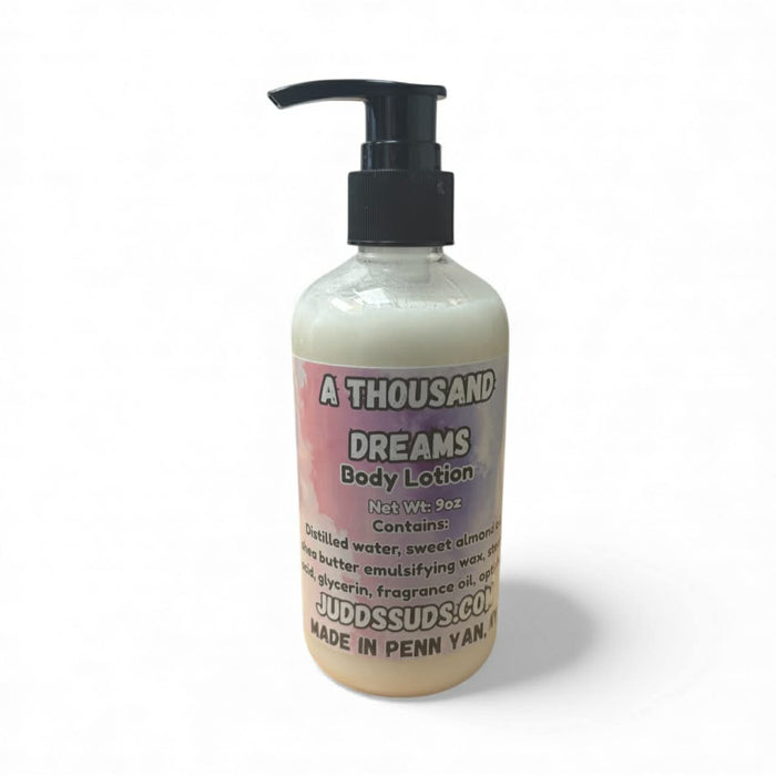 Body lotion bottle with pump on a white background