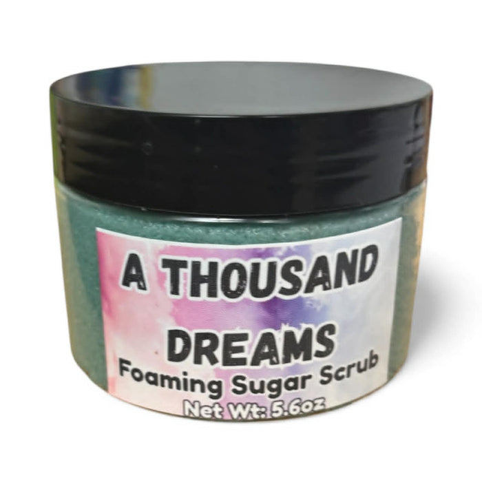 A Thousand Dreams Foaming Sugar Scrub | Exfoliating Body Polish | Fruity Floral Scent | Hydrating Skin Care | 5.6oz