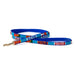 antigua narrow leash in light blues and in traditional patterns