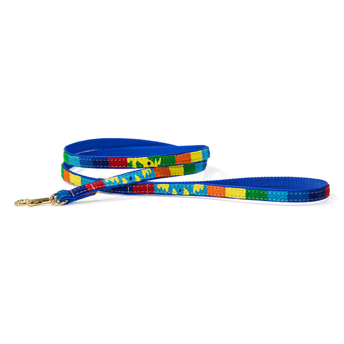 narrow a tail we could wag woven leash in Fiesta pattern with most of the colors of the rainbow