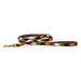 harvest chevron pattern brown green red and off-white narrow leash