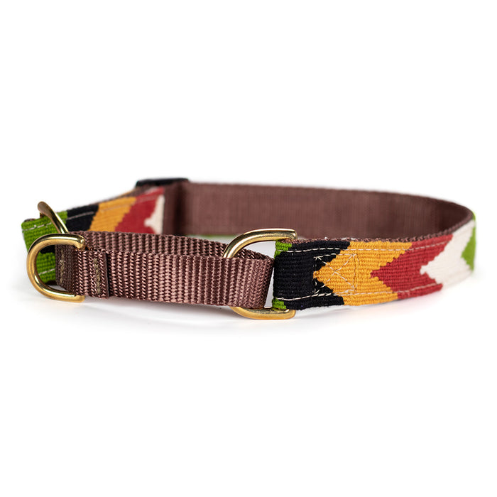 a tail we could wag Martingale Dog Collar - Harvest Chevron