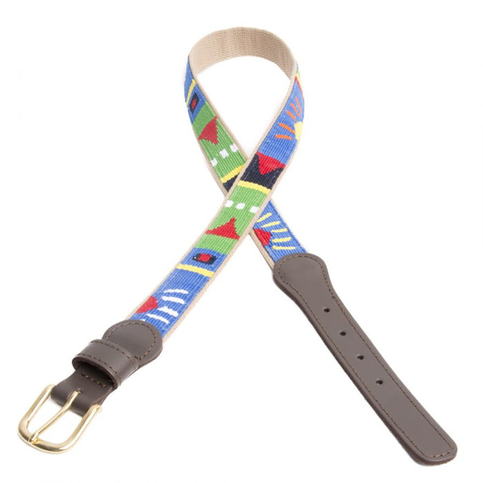 a tail we could wag Cotton and Leather Belt - Harborside