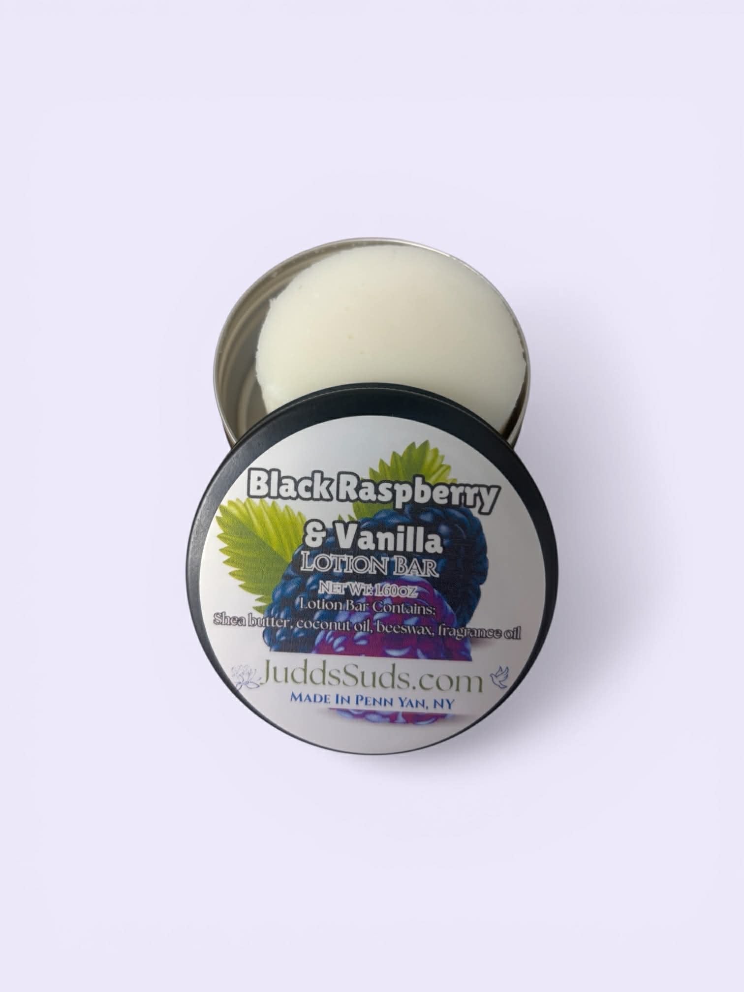 Black Raspberry & Vanilla Lotion Bar | Handmade Berry Body Butter Bar | Long-Lasting Natural Moisture