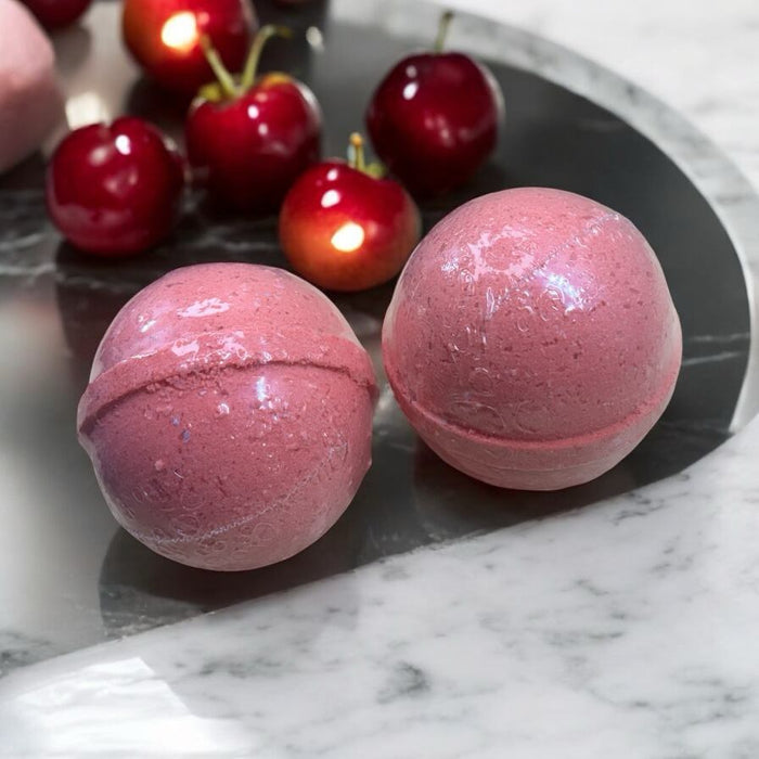 Black Cherry Bomb Bath Fizzy | Sweet Berry & Cherry Blend | Handmade Bath Bomb