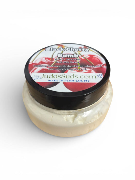 Black Cherry Bomb Body Butter | Ultra-Rich Whipped Moisturizer for Dry Skin | Handmade & Small Batch