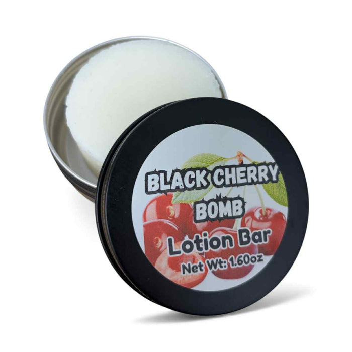 Black Cherry Bomb Lotion Bar | Cherry Scented Solid Moisturizer | Hydrating Natural Body Butter Bar