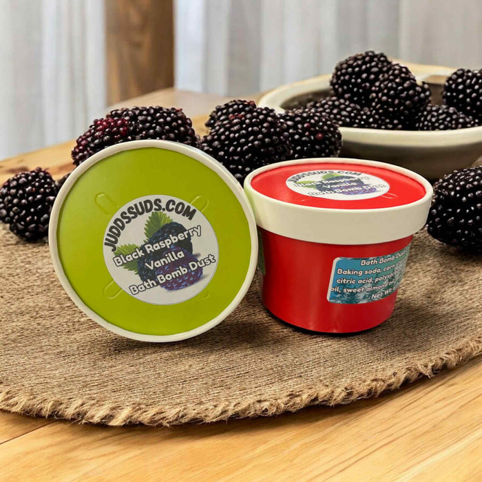 Black Raspberry & Vanilla | Bath Bomb Dust | Sweet Fruity Fizzy Bath Powder | 6.2oz