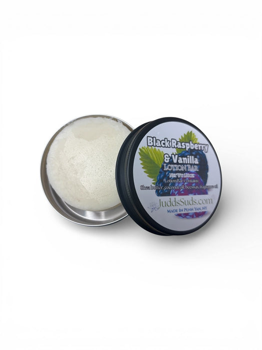 Black Raspberry & Vanilla Lotion Bar | Handmade Berry Body Butter Bar | Long-Lasting Natural Moisture