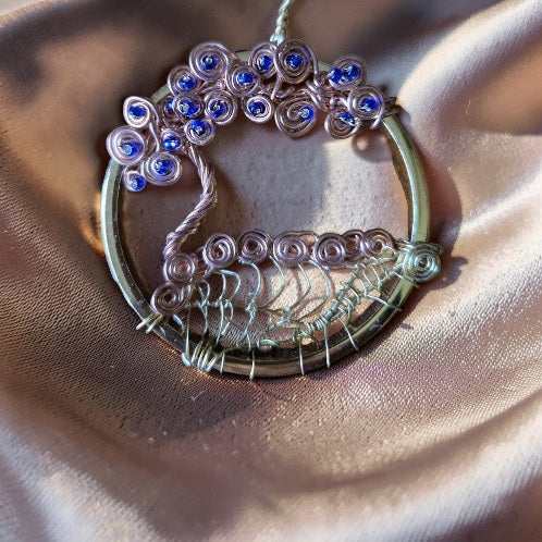Blue and Gold Tree of Life Bangle