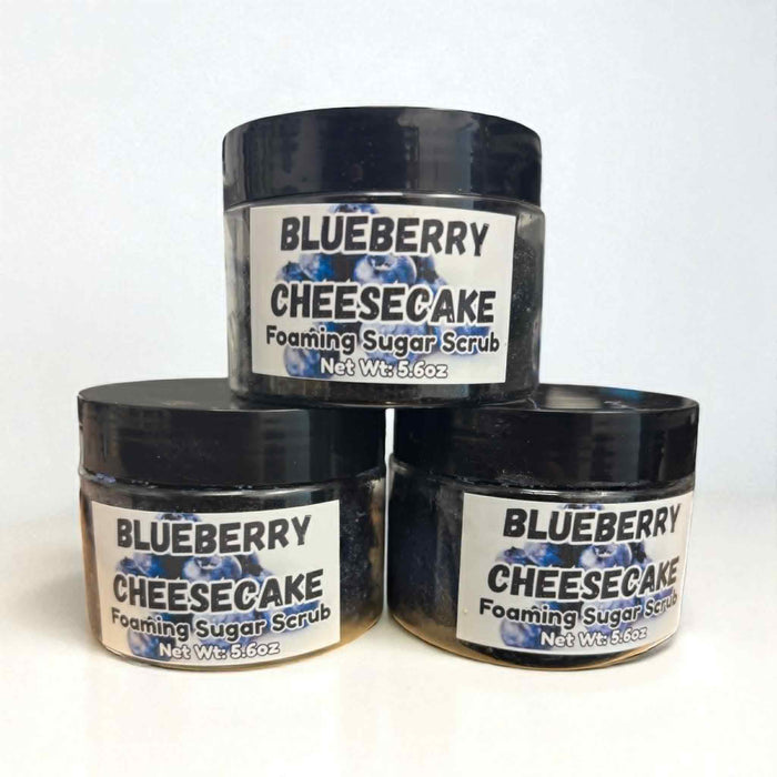 🍰 Blueberry Cheesecake Foaming Sugar Scrub | 5.6oz Exfoliating Body Scrub | Sweet Blueberries, Brown Sugar & Graham Cracker Crust