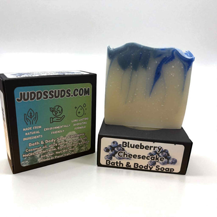 Blueberry Cheesecake Soap | Handmade Dessert-Inspired Bath & Body Bar | Sweet Blueberry, Vanilla & Graham Cracker Scent | 4oz