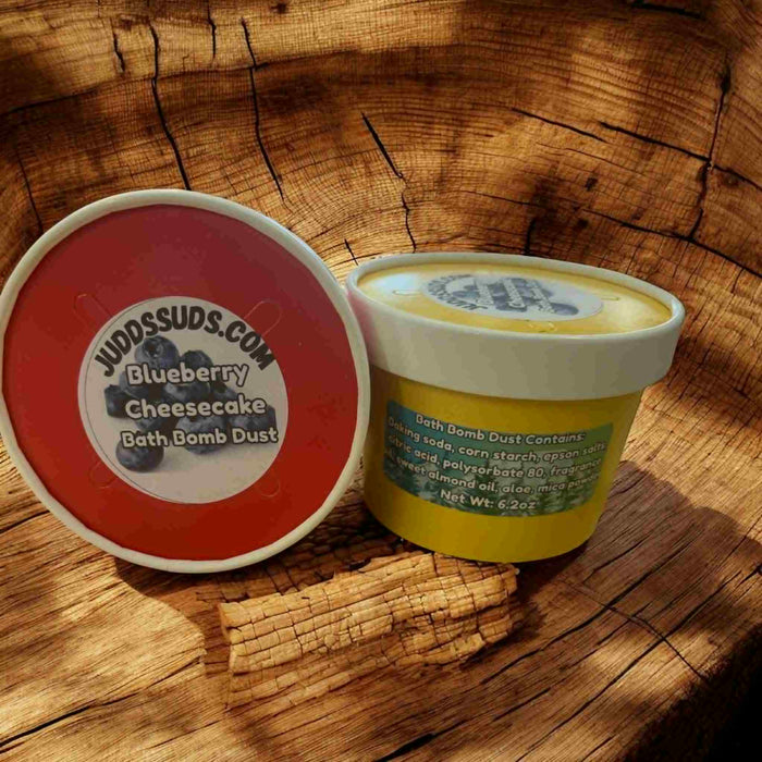 Blueberry Cheesecake Fizzy Bath Dust | Sweet Bakery Scented Bath Powder | 6.2oz