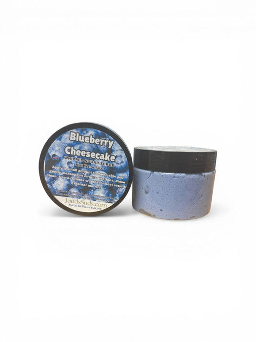Blueberry Cheesecake ice cream container with lid on a white background