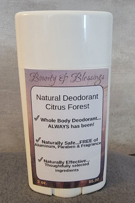 Natural Deodorant, Citrus Forest