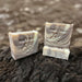 4oz soap bar, colored brown, tan and white. Scented with dirt fragrance oils.