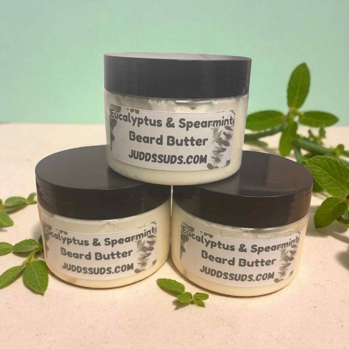Eucalyptus & Spearmint Beard Butter | Cooling Beard Moisturizer | Softens, Conditions & Tames | Handmade | 4.3oz