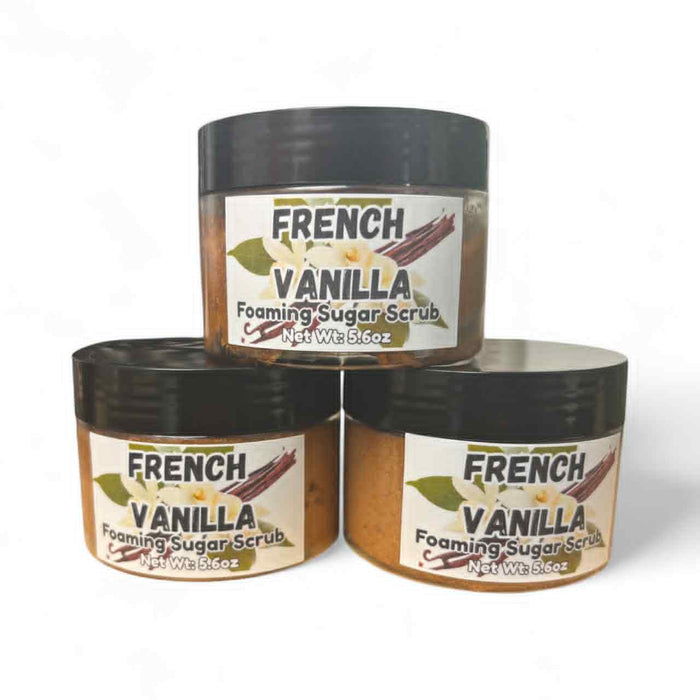 French Vanilla | Foaming Sugar Scrub | 5.6oz | Sweet Vanilla Bean, Creamy Lather & Silky Smooth Skin