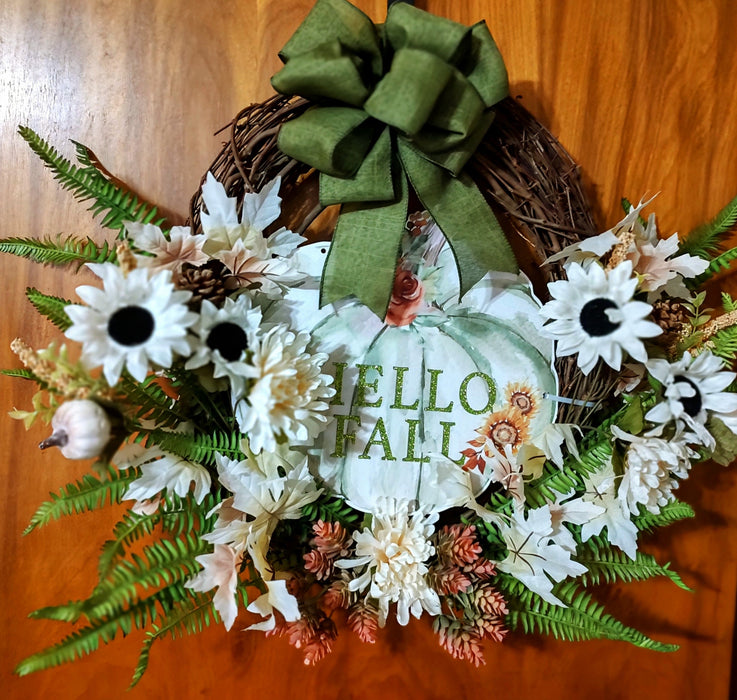 Hello Fall Grapevine wreath