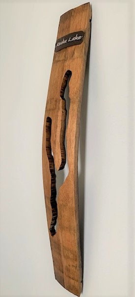 Keuka Lake Barrel Stave Wall Hanging - handmade decor by Wine Country Barrel Art | Shop Finger Lakes NY