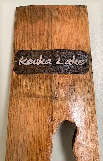 Keuka Lake Barrel Stave Wall Hanging - handmade decor by Wine Country Barrel Art | Shop Finger Lakes NY