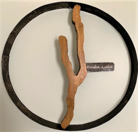 Keuka Lake Cutout Hoop Wall Hanging - handmade decor by Wine Country Barrel Art | Shop Finger Lakes NY