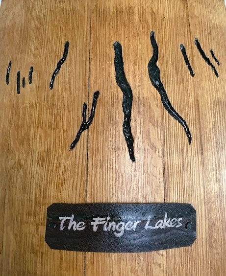 Finger Lakes Half Barrel Stave Wall Hanging