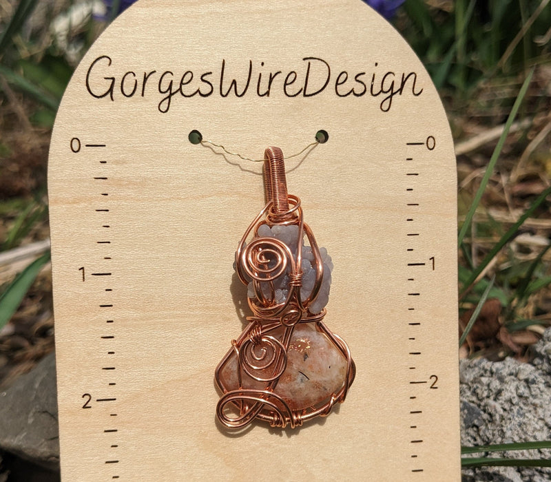 Purple and Orange Boho Pendant, 3rd Anniversary, July Birthstone Gift, Positive Energy Jewelry, Unique Gemstone Pendant, Self-esteem Gift