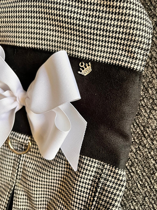 Dog Dress Houndstooth Black and White by Fetching Dog Fashions