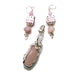 Rose Quartz Matching Pendant and Earrings, Pink Owl Earrings Gift, for Wife, Barbiecore Jewelry Set Gift, for Daughter, Owl Lover Jewelry