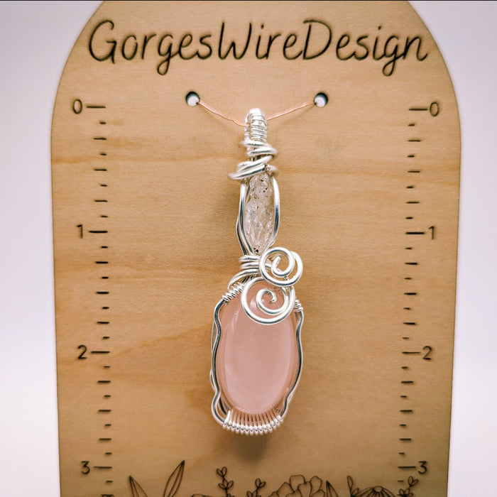 Rose Quartz Matching Pendant and Earrings, Pink Owl Earrings Gift, for Wife, Barbiecore Jewelry Set Gift, for Daughter, Owl Lover Jewelry
