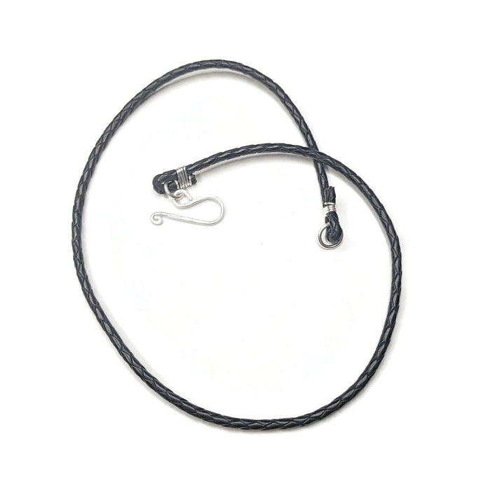 Custom Length Leather or Cotton Cord Necklace, 2mm Thick Genuine Leather, Genuine Woven Cotton, Made to Order Braided Bolo Necklace