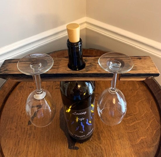 Finger Lakes Rustic Wine Bottle/Glass Display