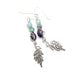 Silver Dangling Leaf Earrings, Amethyst Winter Earrings, Winter Themed Jewelry, Top Jewelry Gift for Earring Lovers, Nature Inspired Jewelry