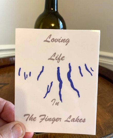 Finger Lakes Rustic Wine Bottle/Glass Display